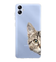 Samsung Galaxy A04e Uyumlu Kamera korumalı Kapak Catface Tasarımlı  Şeffaf Kılıf