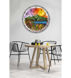 Retro Tasarımlı Duvar Saati 35x35 Cm (Baskılı)
