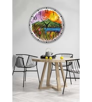 Retro Tasarımlı Duvar Saati 35x35 Cm (Baskılı)