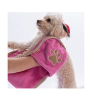 Pawstar Kedi Köpek Banyo Kurulama Elcikli Havlu Pembe 23x78cm %100 Pamuk