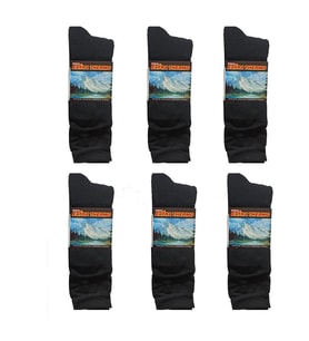 ÖZBAY Siyah Renk Uzun Konçlu Havlu Kışlık Askeri Çorap 6'lı Paket (40-45 No)