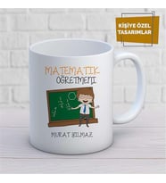 Kişiye Özel İsim Yazılabilir Matematik Öğretmeni Kupa Bardak