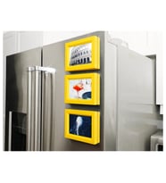 Alvera 3'lü Magnet Fotoğraf Çerçevesi Seti – Buzdolabı Için Mini Manyetik Resim Çerçevesi, Dekoratif Magnet - Sarı