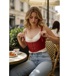 Mulvxbrf Brf02 Kırmızı Kadın Kemer Bağcıklı Korse Stil Geniş Bel - Brf1428 (Mulvix)