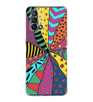 PrintiFy Oppo A74  ile Uyumlu 1mm Slim Fit Retro Renkler 4 Baskılı Şeffaf  Kılıf