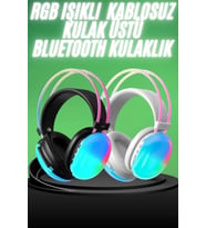 Yeni Nesil Kulak Üstü Kablosuz Uzun Ömürlü Rgb Işıklı Bluetooth Kulaklık (Çok Renkli)