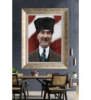 Gümüş Çerçeveli Atatürk Tablo za100
