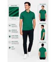 LUXIC CORE Erkek  Tişört Likralı Pike Kumaş Slim Fit