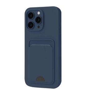 Apple İphone 16 Pro Kılıf Kelvin Kartvizitli Silikon - Lacivert