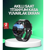 Akıllı Saat Titanyum Kasa Yuvarlak Ekran Alarm Uyku Takibi Titreşimli