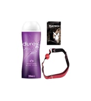 Durex Aloe Vera 2in1 Masaj&Kaydırıcı Jel + Kırmızı Deri Ağız Topu + Hediye