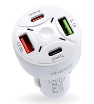 Tonex 53w 2 PD 2 USB Girişli Hızlı Şarj Araç Başlığı (Beyaz)