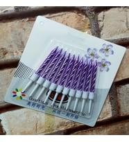 VIP KALİTE BURGULU LİLA PASTA MUMU LİLA DOĞUM GÜNÜ MUMU 10 ADET LİLA MUM DECOR PURPLE BIRTHDAY CANDLE