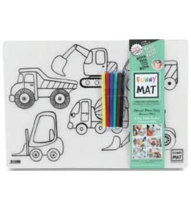 Funny Mat - İş Makineleri Ve Taşıtlar 6'Lı Kalem Hediyeli 30 x 40 cm