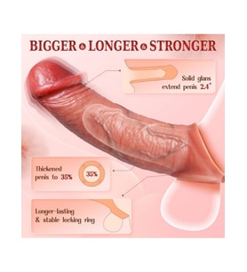 Censan 22 cm Ten Rengi Penis Kılıfı - Gerçekçi Dokulu Uzatıcı