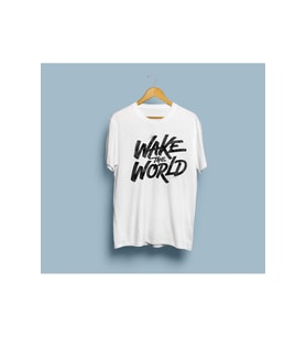 Oversize Wake The World Tasarım Unisex T-shirt