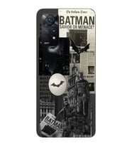 Redmi Note 11S - Note 11 Uyumlu Batman Kolaj Tasarımlı Şeffaf Telefon Kılıfı