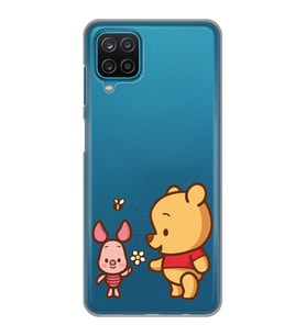Samsung Galaxy M12 Uyumlu Pooh & Piglet Tasarımlı Şeffaf Telefon Kılıfı