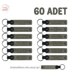 Kül Gri & Gri, Voleybol Kulüpleri İçin Özel Üretim, 60' lı Anahtarlık Set, Hediyelik Hatıra