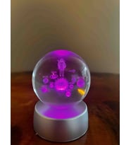 Wolawood Kristal Cam Kar Küresi 3D Renk Değiştiren LED Işıklı Pilli Dekoratif Konsept Hediyelik Masaüstü Süs Lamba Biblo Şık Zarif Rgb Dekor Özel Tasarım