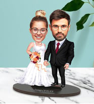 Kişiye Özel Gelin Ve Damat Tasarımlı Karikatür Biblo
