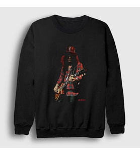 Presmono Unisex Siyah Les Paul Guns N' Roses Slash Sweatshirt 40148tt