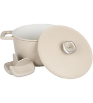 Berghoff Leo Phantom Kapakli Yapişmaz Deri̇n Tencere 24 Cm Latte (Çok Renkli)