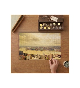 Şangay Nehri - Finans Merkezi Tasarımı 240 parça Ahşap Puzzle Ahşap Kutuda MP01204