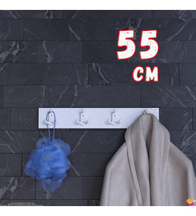 Modilayn ARI Serisi 12 Kancalı Banyo Askısı - 4'lü Set (51,4x9,6 cm)  Ekstra Düzen ve Yer Tasarrufu