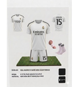 Real madrid 2025-26 Sezon  Arda güler15 Numara Çocuk Forma Takımı