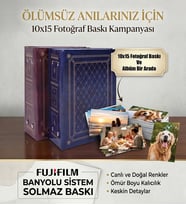 50 adet 10x15 Fotoğraf Baskı + 100 Adet Fotoğraf Kapasiteli Boş Albüm - FUJİFİLM Solmaz Baskı