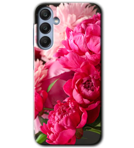 Galaxy A25 Kılıf HD Desen Baskılı Kılıf - Kırmızı Beyaz Gül
