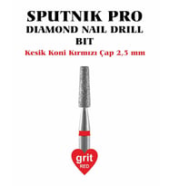 Elmas Kesik Koni Freze Kırmızı Çap 2,5mm