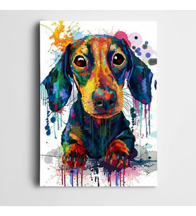 Renkler Köpek Kanvas Tablo