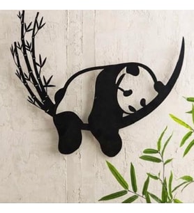LEYLASER Panda Dekor Ahşap Lazer Kesim 33*40 cm