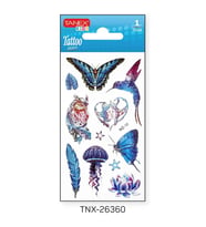Tanex 7x12mm Kuş-Kelebek Simli Tatoo TNX-26360
