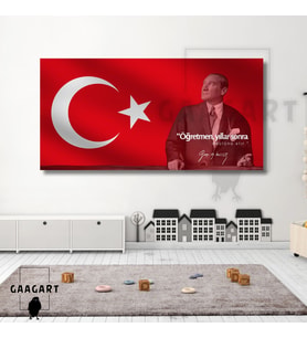 Panoramik Kanvas Makam Panosu Atatürk Sözleri “Öğretmen, yıllar sonra ödülünü alır.”