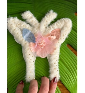 20X19 CM PELUŞ KABARTMA KELEBEK ARMA DİKİŞ GİYİM AKESUARI