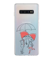 Samsung Galaxy S10 Plus Kapak Aşk Tasarımlı Şeffaf Silikon Kılıf