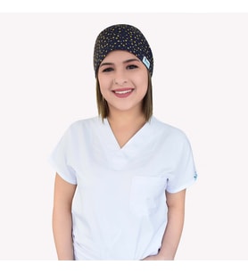 Lacivert Yıldız Desenli Hemşire Doktor Hastane Medikal Bone
