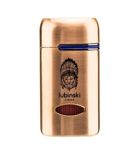 Lubinski Lion Kapaklı Delicili Tek Torch Puro Çakmağı Gold LB-111