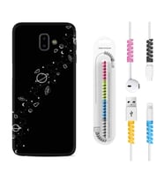 Samsung J6 Plus J7 Prime J7 Pro M20 Kılıf Kablo Koruma Spiral Silikon Planet 1620