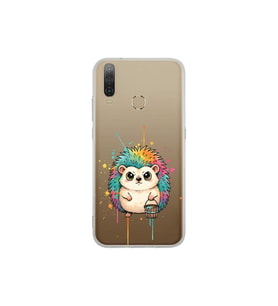 General Mobile GM 10 ile Uyumlu Splash Kirpi Tasarımlı Şeffaf Silikon Kılıf