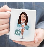 Kişiye Özel Eğlenen Ponpon Kız Karikatürlü Kupa Bardak