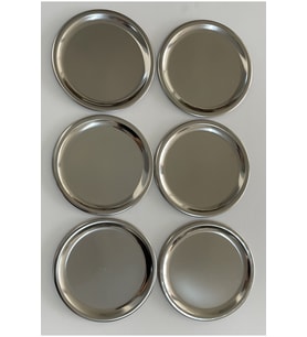 PASLANMAZ ÇELİK DÜZ, SERVİS TABAĞI KALIN PARLAK ÇELİK 24 CM (NO.7) 6 LI PAKET