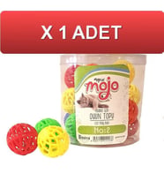 Mojo kediler için zilli oyun topu No:2 TEK TOP (Karışık)