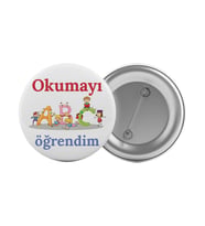 Okumayı Öğrendim Çanta Rozeti 20 Adet En Büyük Boy 5.8cm İğneli Broş