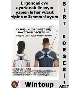 #Korse Akıllı Sensörlü Ayarlanabilir Postür Düzeltici Dijital Ekran Titreşimli Şık Dik Durma Korsesi