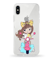 Apple iPhone XS Uyumlu Kapak Vespagirl Tasarımlı Şeffaf Silikon Kılıf