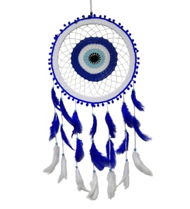 Evil Eye Nazar Boncuğu Dream Catcher - Tüylü Duvar Dekoru Koruma ve Şans Getiren